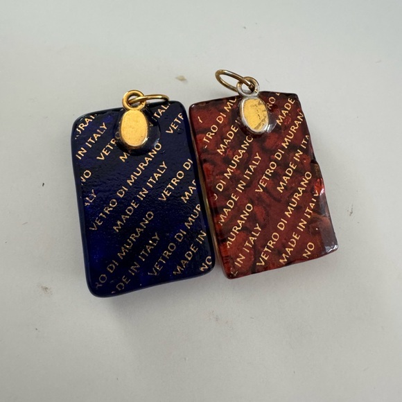 Murano Glass Colorful Rectangular Pendants - Picture 4 of 6